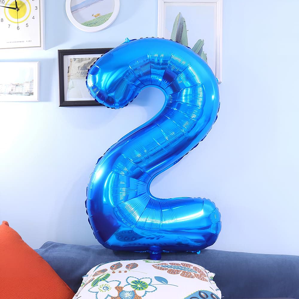 Foil Globo Número 5 Azul 40" (101cm), Inflable Helio o aire, Gigante Numeros 0-9, 10-19, 20-29, 30-100, Grande Globos Decoración para La Boda Aniversario y Cumpleaños Fiestas — view 392