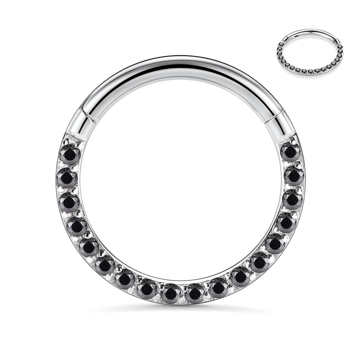 hengkaixuan CZ Opal Septum Jewellery Daith Ring Conch Hoop Seamless Clicker Ring Surgical Steel Rook Tragus Conch Piercing Jewellery Small Hoop Earring Nose Hoop Ring — view 26