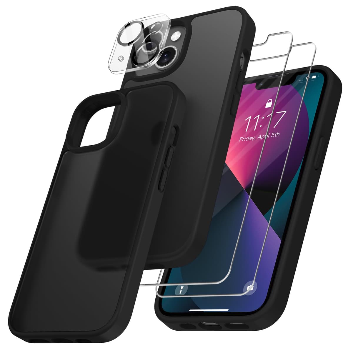 FLLAO 4 en 1 Funda para iPhone 15 con 2 Protector Pantalla y 1 Protector Lente Cámara, [Almohadilla de Aire integrada] Antigolpes Antiarañazos Carcasa 6,1 Pulgadas, Transparente — view 12