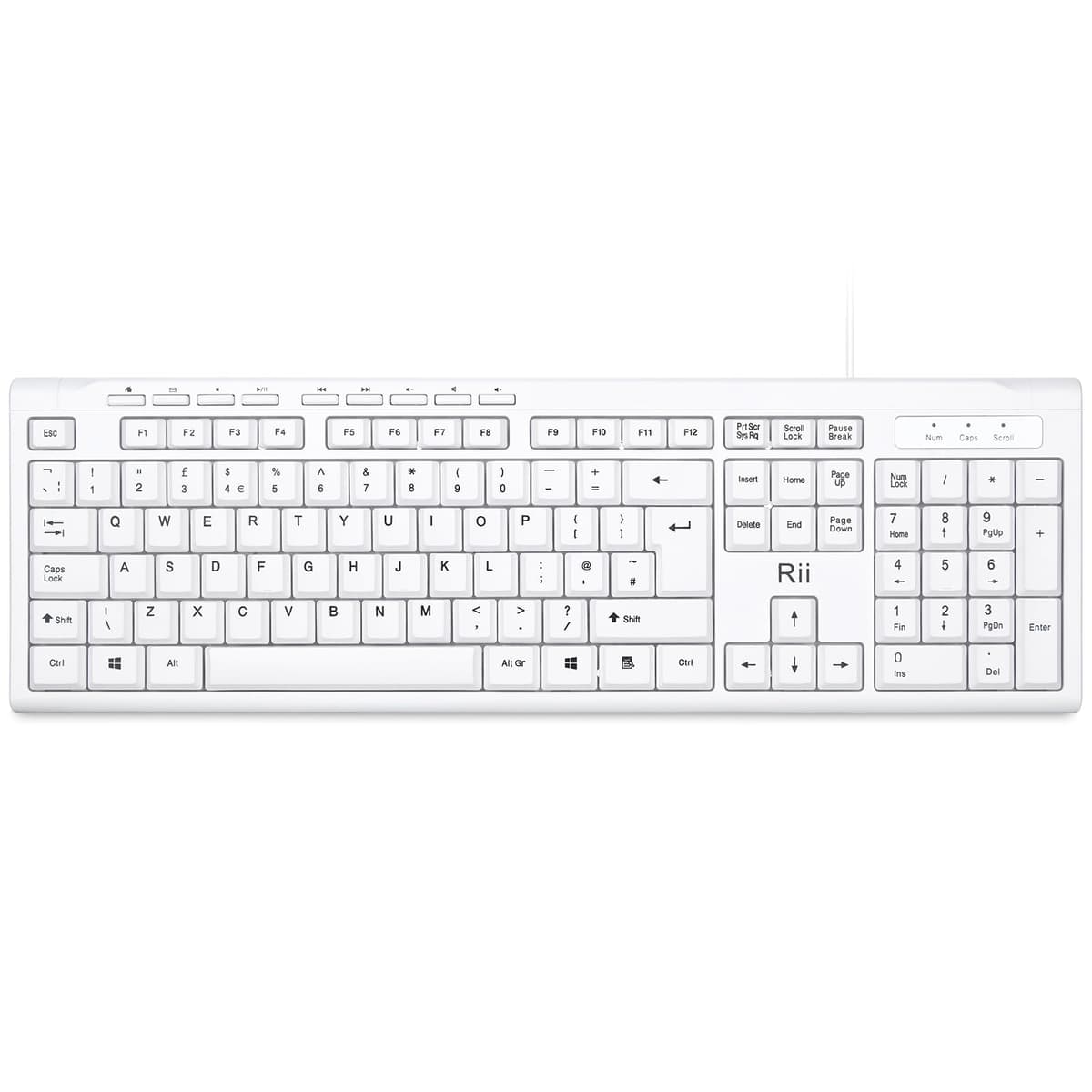 Rii RK907 USB Wired Keyboard Full Size Office Keyboard Compatible with Mac PC Tablet Windows Android Microsoft UK Layout — view 9