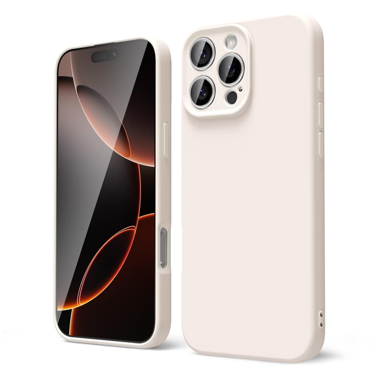 oakxco for iPhone 17 Pro Max Phone Case Liquid Silicone, Cute Thin Slim Grip Soft Rubber Gel for Women Men, Smooth Matte TPU Plain Solid Color Girly Simple Case with Camera Cover, Light Pink — view 1613