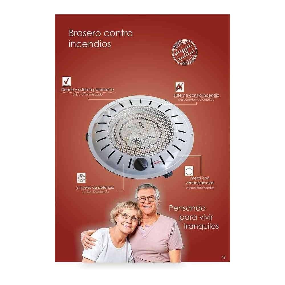 Bastilipo, BET-950, brasero de seguridad anti Incendios, 3 niveles de calor, 450/500/950W, bajo consumo, sistema patentado, 950 W, Otro, 3 Velocidades, Gris — view 4