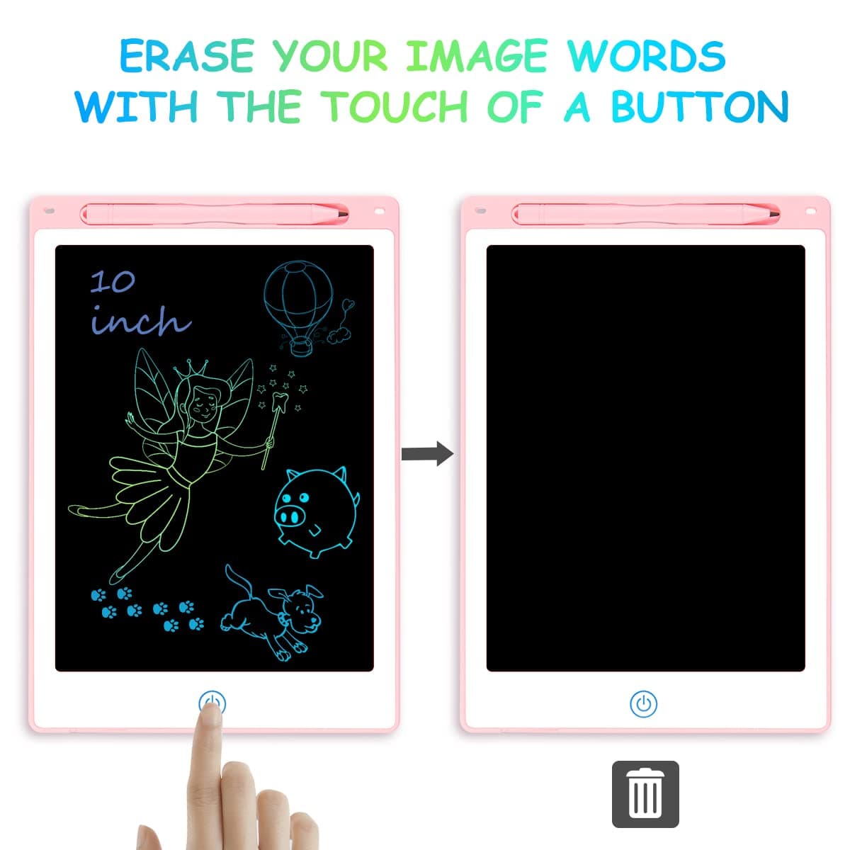 Vicloon Tableta de Escritura LCD, 10" Tablero de Dibujo Electrónico para Niños, Tablero de Graffiti de con Bloqueo de Pantalla borrable para Pinturas niños y Juguete Educativo para Clase Oficina Casa — view 4