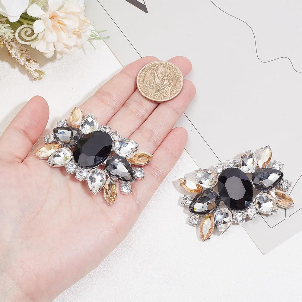 1 Pair Rhinestone Crystal Shoe Clips Wedding Party Prom Shoe Clips Buckles Decorations Elegant Women Heels Charms Beaded for Craft Jewelry Lady Heels Clothing Bags Hats Dress Decor — view 3