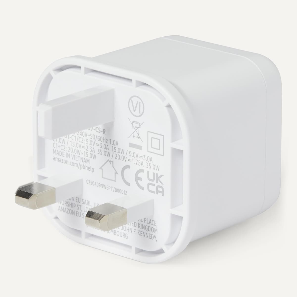 Amazon Basics Fast Charging USB C Nano GaN Wall Charger, 65W 1-Port PD 3.1 for Laptops, Tablets, Phones, White — view 4