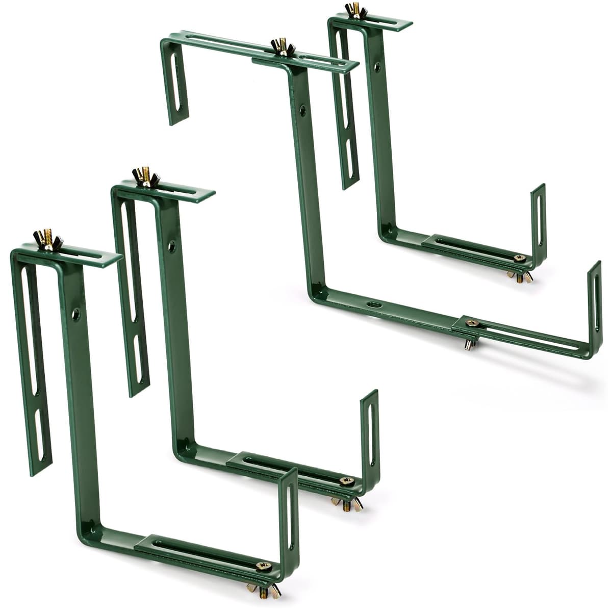 com-four® 4x Soporte de Maceteros para Parapetos y Barandas de Balcón - Soporte de Jardineras Universalmente Adecuado y Ajustable - Sin Perforar (04 piezas - antracita) — view 10