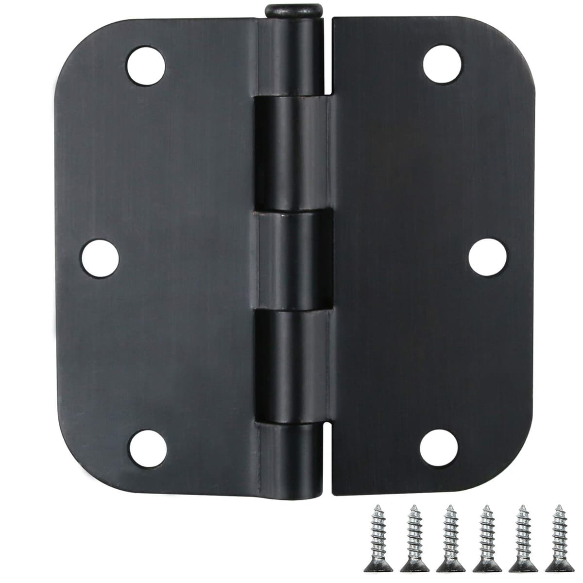 1 Pack Ball Bearing Door Hinges Matte Black 3.5 Inch 5/8" Radius Round Anti Squeak Interior 3-1/2"Flat Iron Bifold Standard Office Bedroom Indoor for Doors 3 ½" Hardware Home House Decor Accessories — view 19