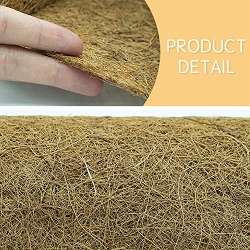 Coco Coir Liner, Yarrdfir Natural Coconut Liners for planters Flower Basket, Natural Coconut Fiber mat, Garden Decoration, Animal pet pad, Reptile Carpet, Snow Mat — view 3