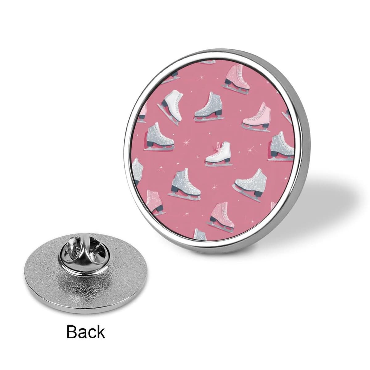Ice Skating Shoes Round Lapel Pin Button Brooch Pins Badge for Clothing Jewelry Accessories — view 3