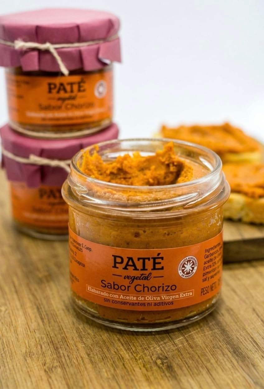 Paté Vegetal Sabor Chorizo (Pack 2x115g) Alternativa Saludable- Con AOVE y Proteína de Garbanzo - Vegano, Gourmet - Sin Aditivos. — view 2