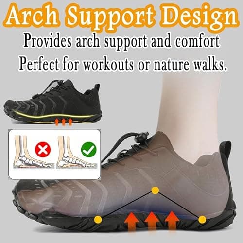 MIFAWA Barefoot Shoes Men Women Minimalist Shoes Zero Drop Workout Cross-Trainer Hiking Water Wide Toe Box Hike Footwear Grounded for Women Black — view 4