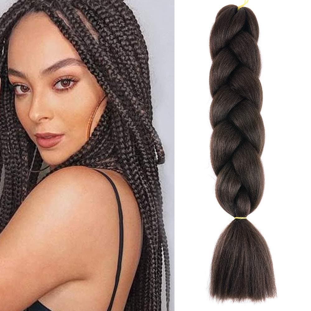 24" Braiding Hair Extension Jumbo Braids Synthetic 3bundles/pack Crochet Hair Afro Box Braid Heat Resistent (Dark Purple) — view 139