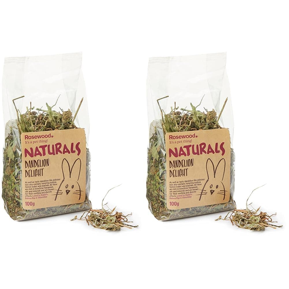 Rosewood Naturals Dandelion Delight, Small Animal Treat for Rabbits, Guinea Pigs, Chinchillas and Degus, 100g — view 2