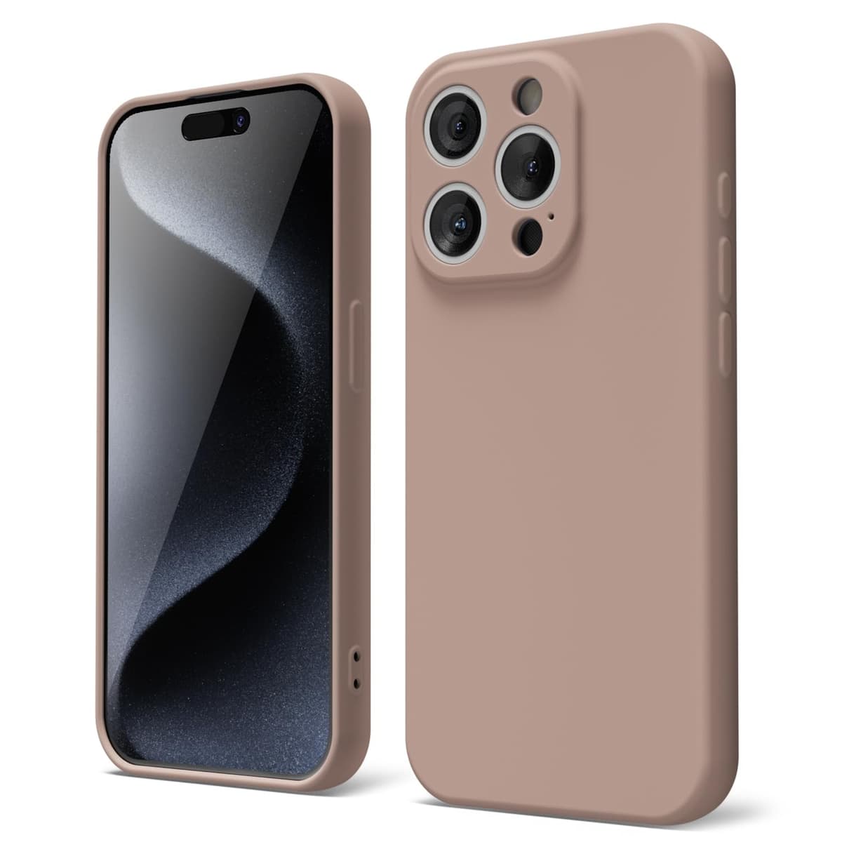 oakxco for iPhone 17 Pro Max Phone Case Liquid Silicone, Cute Thin Slim Grip Soft Rubber Gel for Women Men, Smooth Matte TPU Plain Solid Color Girly Simple Case with Camera Cover, Light Pink — view 1904