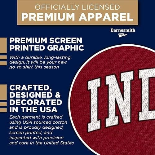 Barnesmith Indiana University IU Hoosiers Short-Sleeve T-Shirt, Spirit, Red, Small — view 3