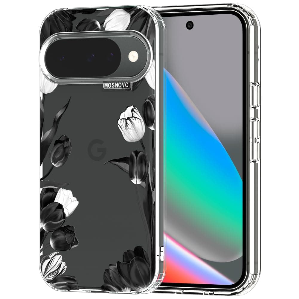 MOSNOVO Case for Google Pixel 9 & Pixel 9 Pro, [Buffertech 6.6ft Military-Grade Drop Protection] [Anti Peel Off Tech] Clear TPU Bumper Phone Case Cover Design - Eucalyptus — view 134