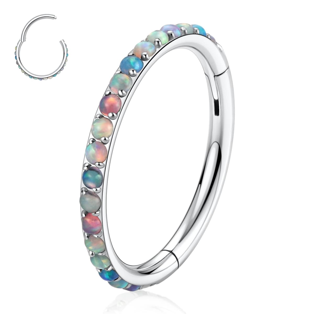 AROWRO 20G 18G 16G 14G CZ Nose Septum Rings Cartilage Conch Earring Hoop 316L Surgical Steel Conch Daith Helix Tragus Piercing Jewelry Septum Clicker for Women Men — view 36