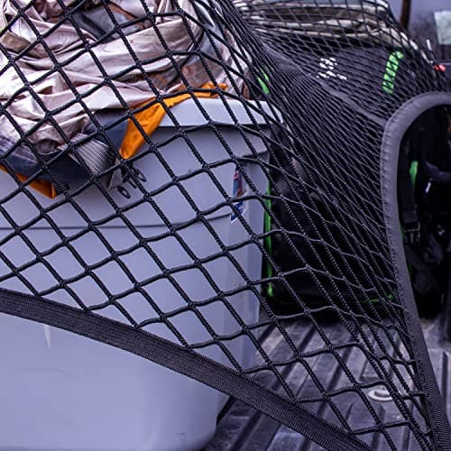 Highly elastic cargo net, simple mesh organizer for truck bed, suitable for daily light truck loads, 4x4ft stretches up to 7x7ft (single layer) — view 6