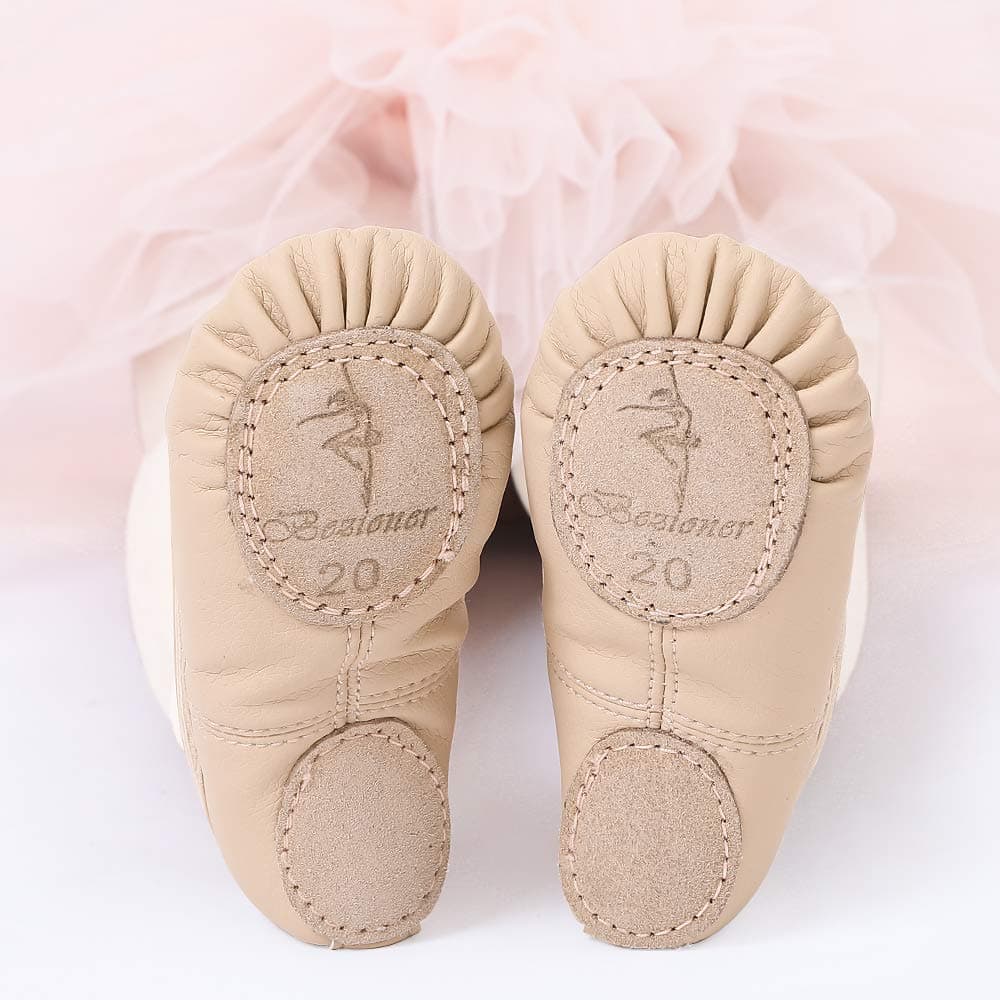 Ballet Shoes Leather Ballet Flats Split Sole Dance Slippers for Girls Toddlers Women — view 3