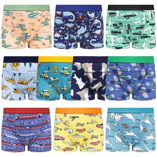 MooMoo Baby Toddler Potty Training Underwear 10 Pack Training Pants in Boys Boxer Briefs Style 4T
