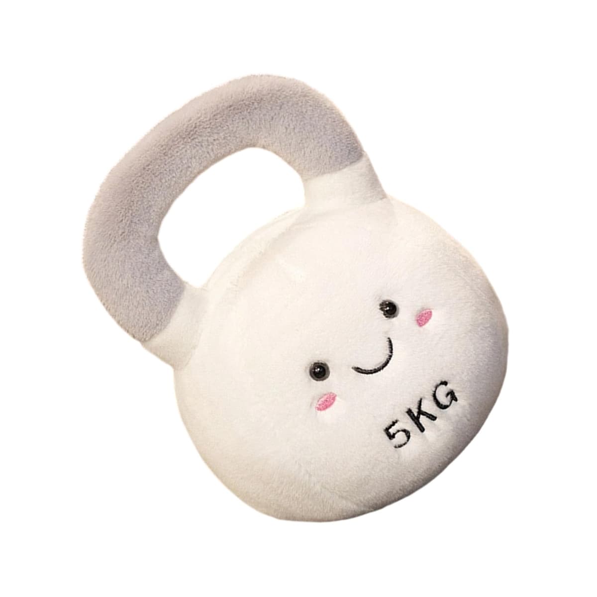 Baby Friendly Kettlebell Shaped Plush Toy Throw Pillow Early Learning Sensory Gift White Soft Gym Themed Stuffed Animals — view 3