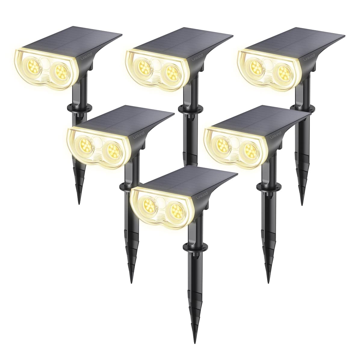 Linkind 60 LED Luces Solares Exterior Jardin,3000K Blanco Cálido Focos Solares con el modo de invierno, 800LM,Impermeable IP67 Lámparas Solares para Jardín, Patio, Calzada, Piscina,3 Piezas — view 9