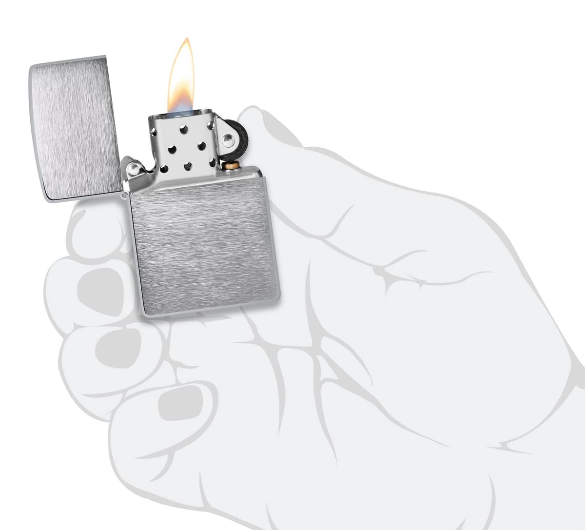 Zippo Encendedor a Prueba de Viento - Diseño de Llama - Cromo Cepillado - Recargable - Reutilizable - Diseño a Prueba de Viento - Caja de Regalo Hecho en EEUU - Exclusivo en Amazon — view 2