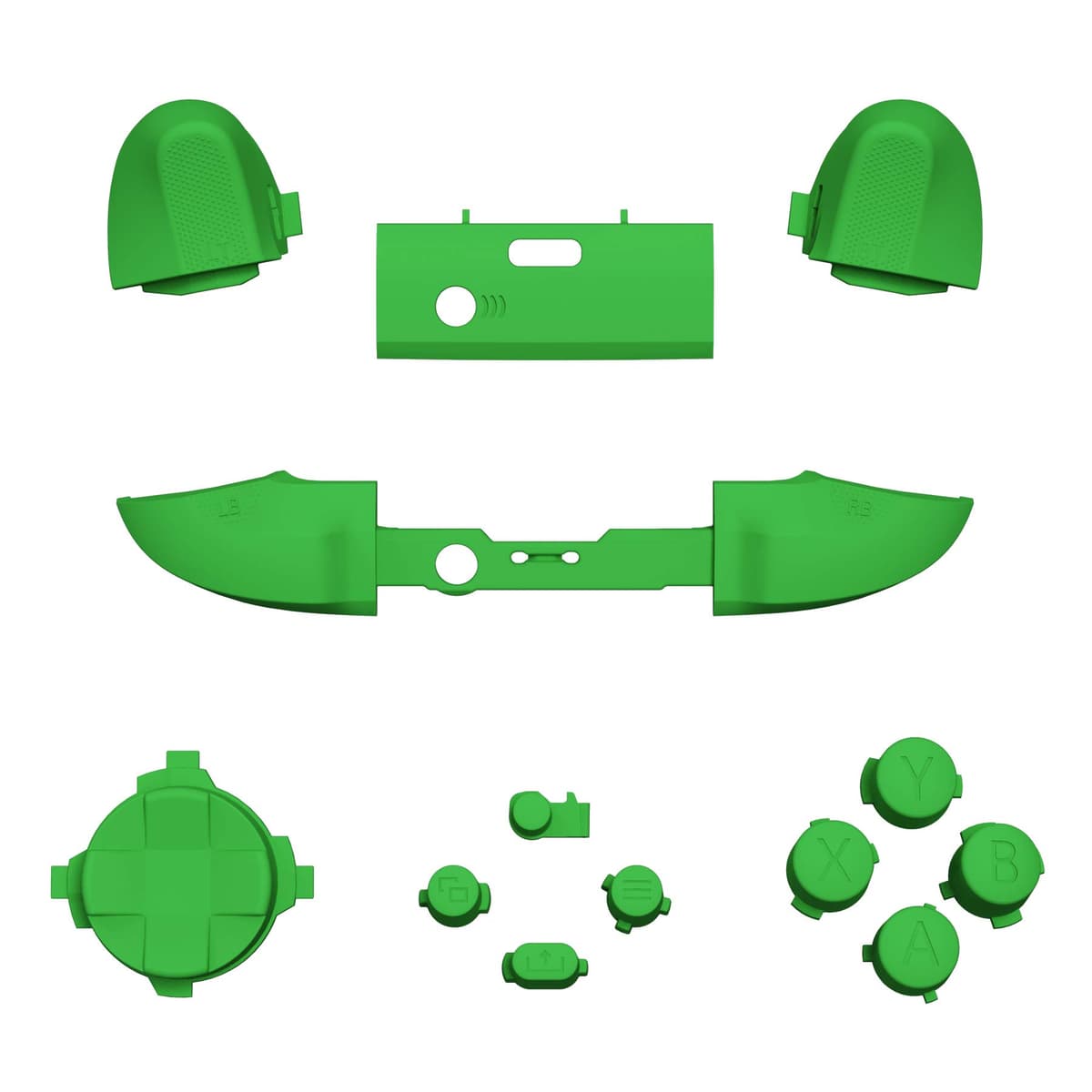 eXtremeRate Botones Completos para Xbox Series S X Control - Repuesto Botón de LB RB LT RT Bumpers Gatillos D-Pad ABXY Start Back Sync Compartir Teclas para Xbox Series X/S Mando (Verde) — view 3