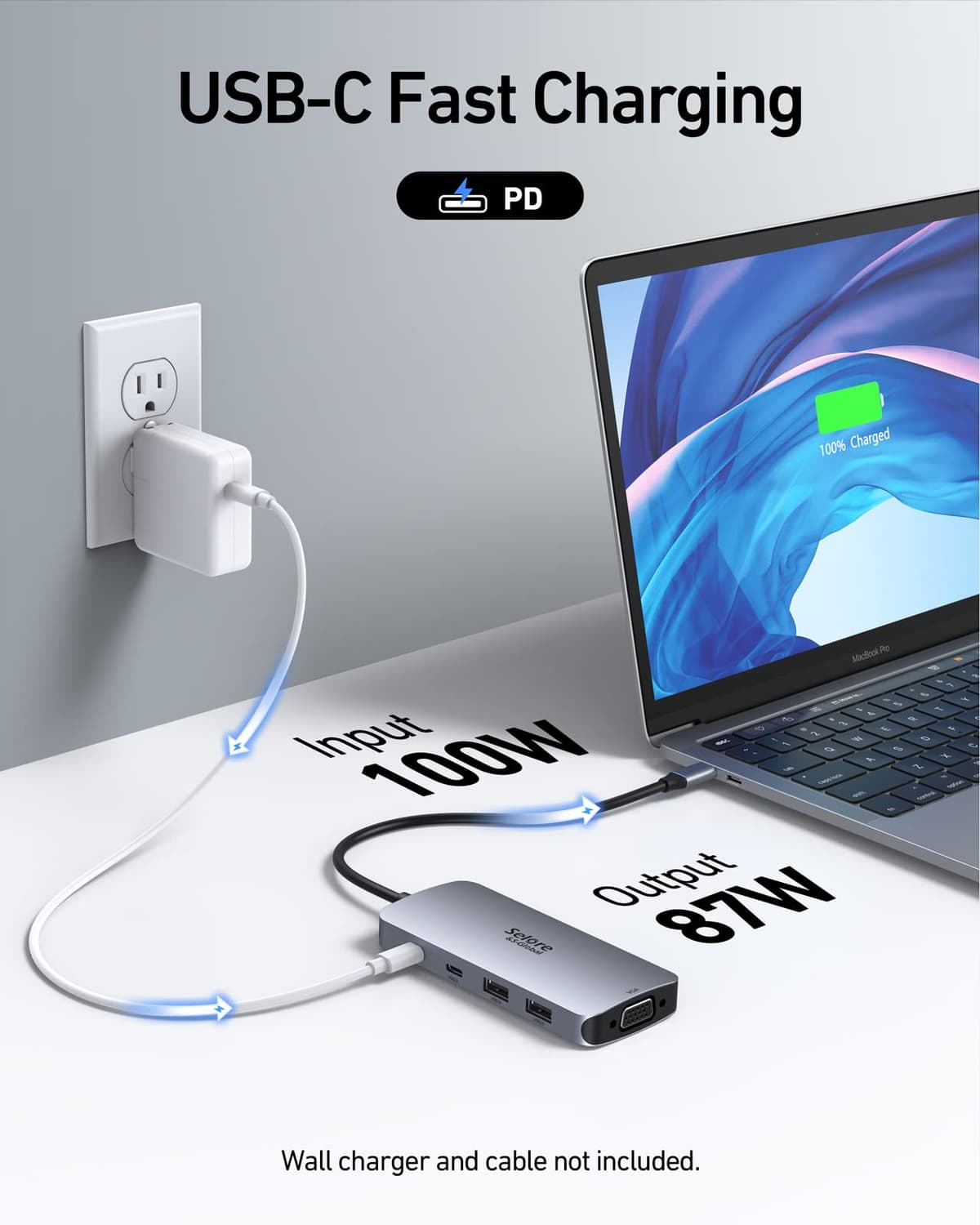 USB C Docking Station Dual Monitor 2 HDMI Multi monitor Laptop Dock USB C to Quad Monitor USBC Hub Multiport Adapter with 2 HDMI DP VGA PD 100W USB 2.0 for Dell HP Asus Microsoft — view 5