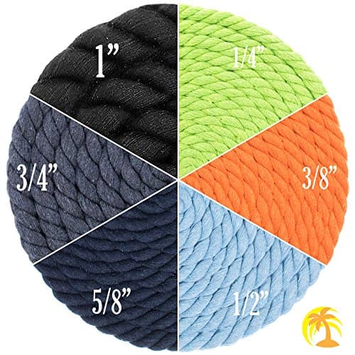 West Coast Paracord Twisted 3 Strand Natural Cotton Rope Artisan Cord – 1/4, 1/2, 5/8, 3/4 and 1 Inch Diameters – 10, 25, 50, 100 Feet — view 3