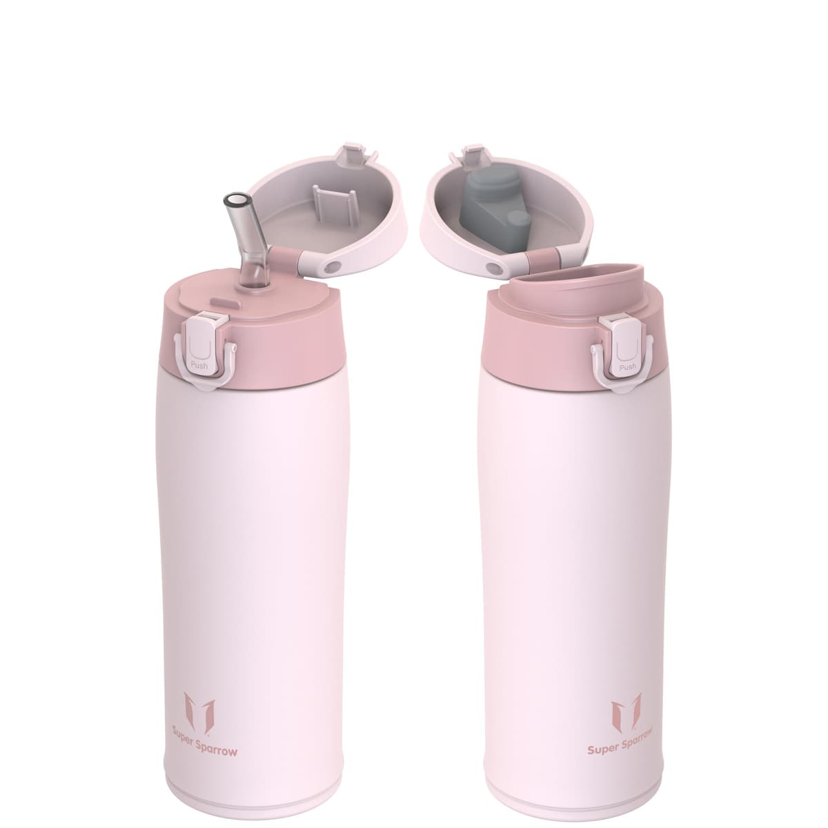 Super Sparrow Insulated Water Bottle - Travel Mug - 500ml, 750ml，950ml - Stainless Steel Water Bottles - BPA Free - Leakproof Metal Bottles - Includes 2 Lids, Straw Lid & Spout Lid — view 30