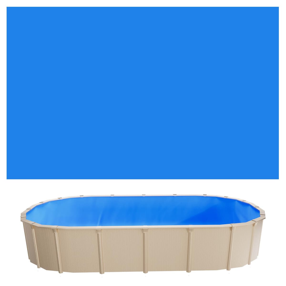 VEVOR Revestimiento para Piscina Ovalada PVC, Liner para Piscinas Elevadas Ovaladas de 375 x 610 cm, Grosor 0,4 mm, Altura de Pared 120 cm, Resistente al Desgarro, Frío y Sol para Exterior y Jardín
