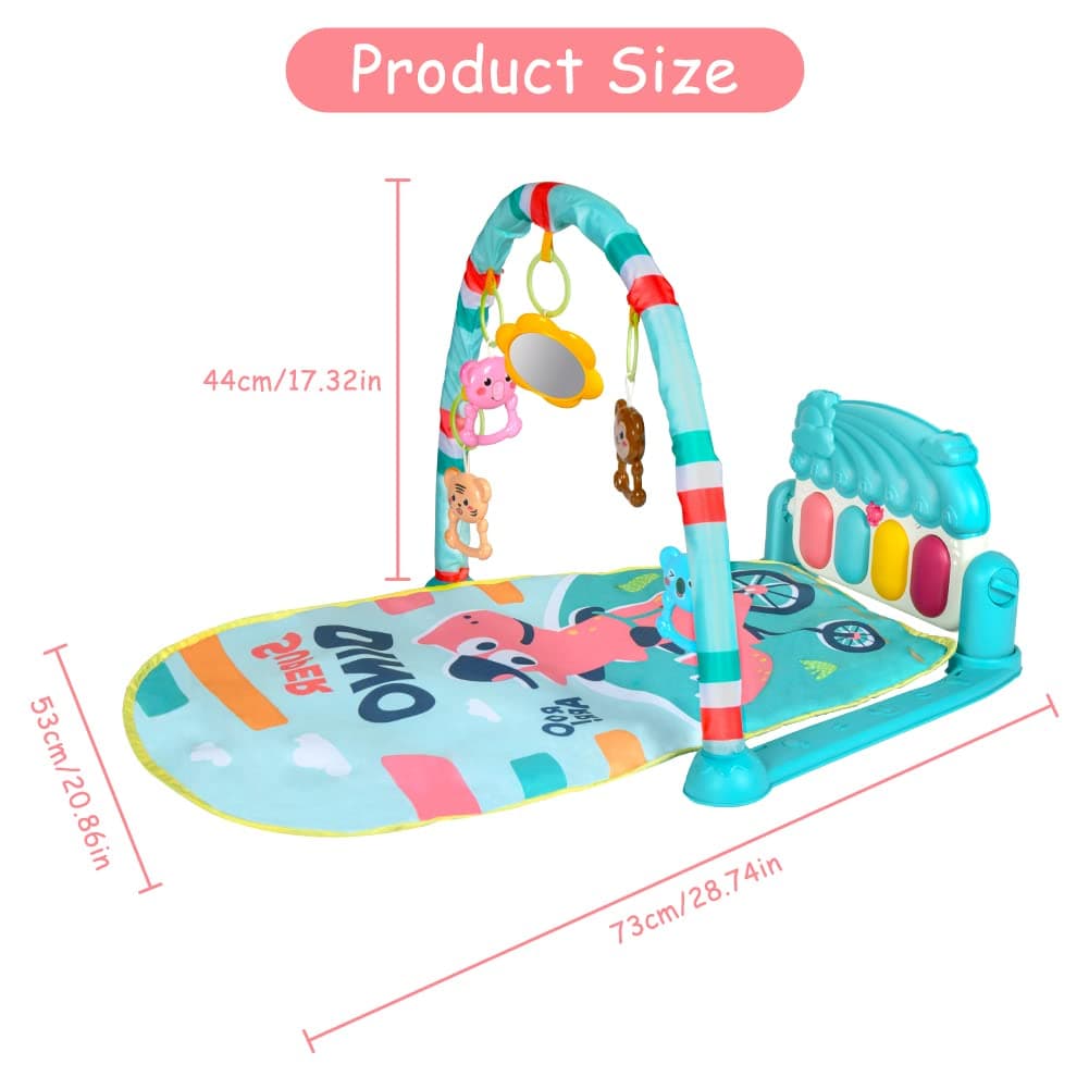 Aomig Gimnasio De Juegos para Bebe,Manta de Juego para Bebé con Piano con 3Sonidos y 5Accesorios,Motivo de Animales,Tapete De Juegos para Bebés de 0-24 Meses Que,Alfombra Piano Gimnasio para Bebés — view 2
