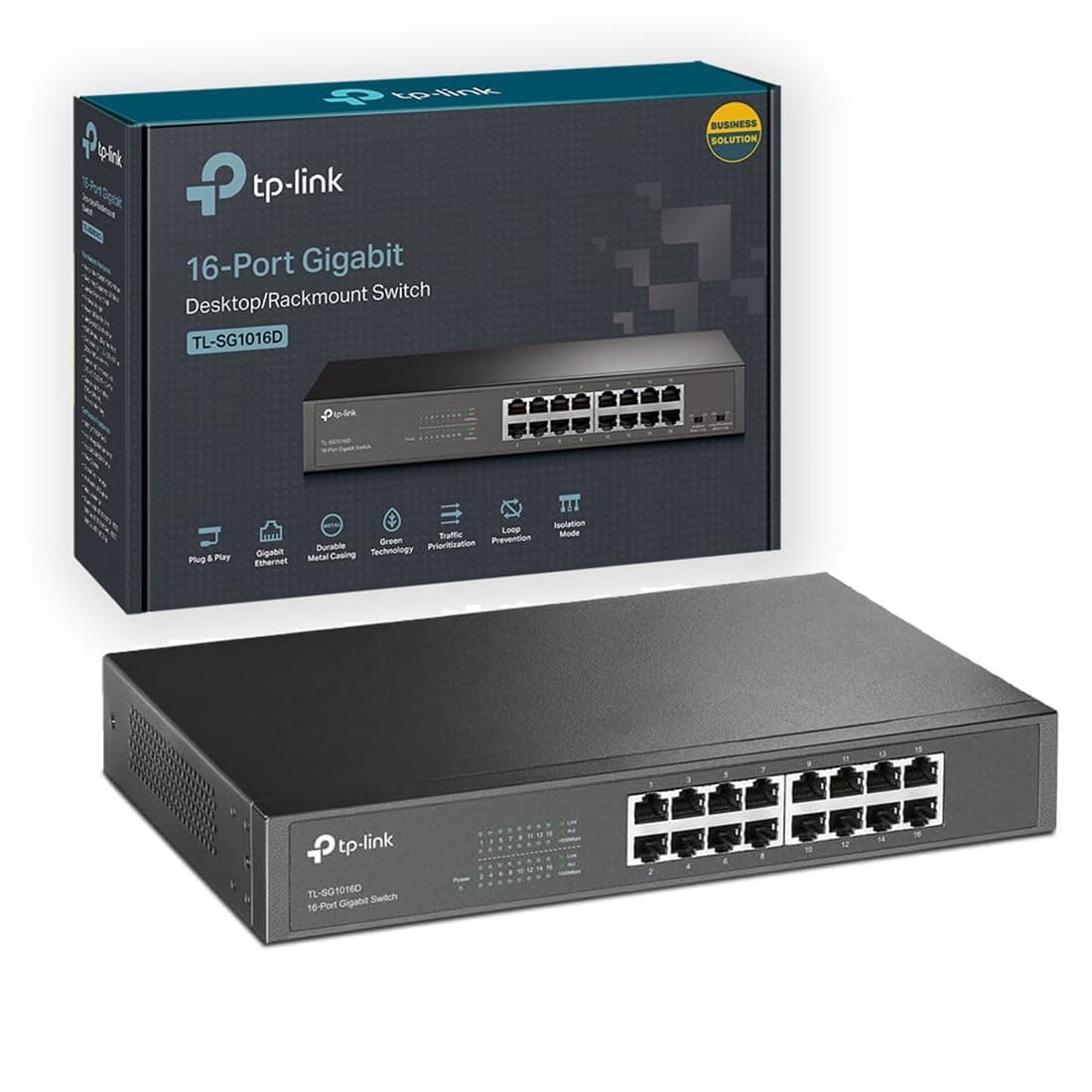 TP-Link TL-SF1008D 8-Port 10/100 Mbps Desktop Ethernet Switch/Hub, Ethernet Splitter, Plug & Play, no configuration required , White — view 10