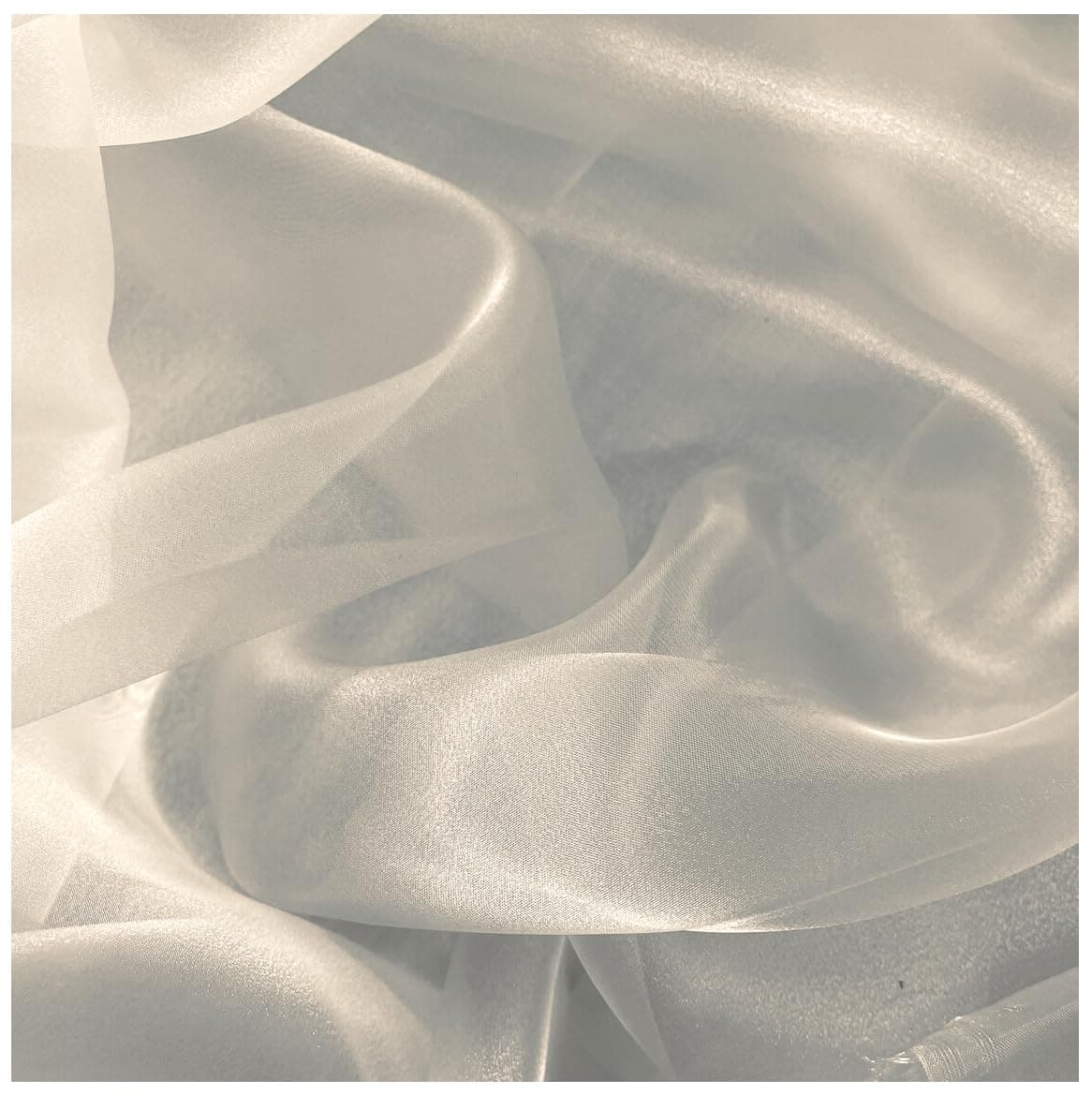 MDS Pack of 10 Yard Sheer Organza Fabric for Wedding Party Home Event Banquet Decorations, Backdrop Curtain Craft Dress Sewing Fashion DIY Crystal Organza Tulle Fabric Bolt 44” Wide - Cream — view 3