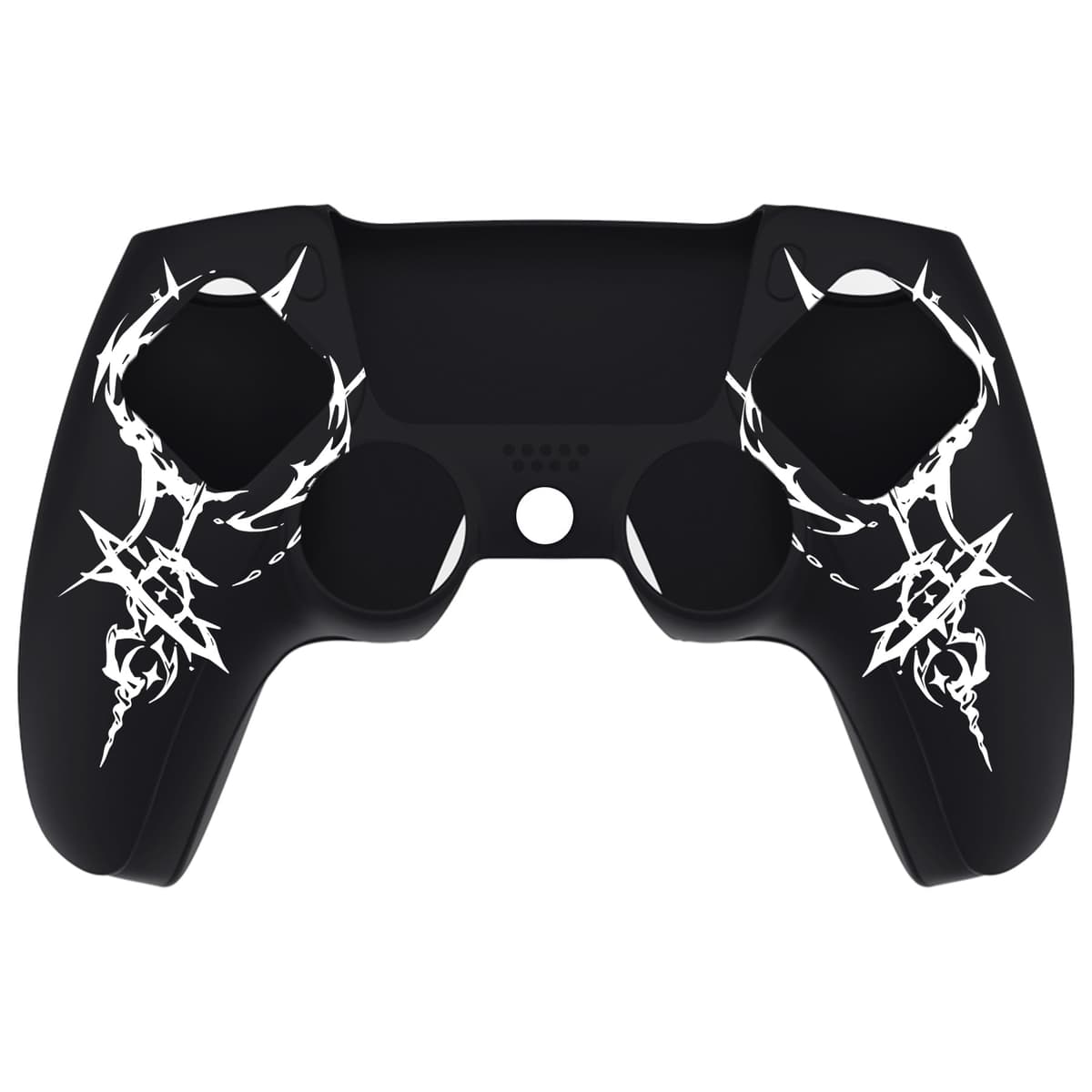 PlayVital Funda de Silicona para ps5 Mando - Cubierta Protectora Antideslizante y Suave con 6 Tapas para Pulgar, Grip Mejorado, Compatible con Base de Carga (Pure Series-Grieta Energía) — view 2
