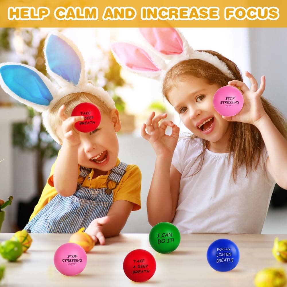 Ainiv 4Pz Motivacional Pelota Antiestrés Stress Ball Fidget Toys, Squishy Pack Pelota Antiestres Adultos Mano, Bolas de Estrés, Pelotas de Espuma, Juguetes Antiestres Niños Adultos, Bola Antiestres — view 5