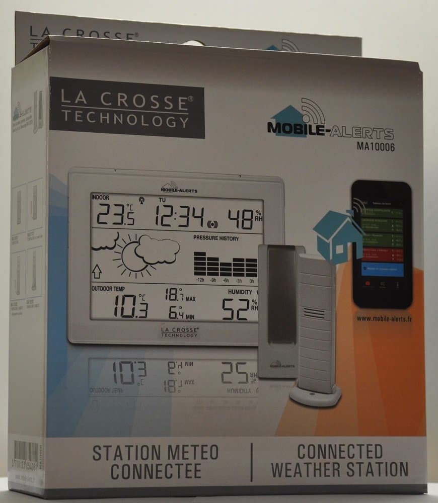 La Crosse Technology - Estación meteorológica ma10006 con Puerta de Entrada para el Smartphone/Tablet Blanco - Sistema de alertas móviles — view 4