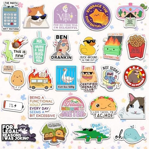 300PCS Funny Stickers for Adults - Delulu is Da Solulu Sticker Pack By Puraesla - Sarcastic Meme Decals for Best Friends, Co-Workers Waterproof Vinyl for Laptop, Water Bottle, Journal, Scrapbooking — view 3