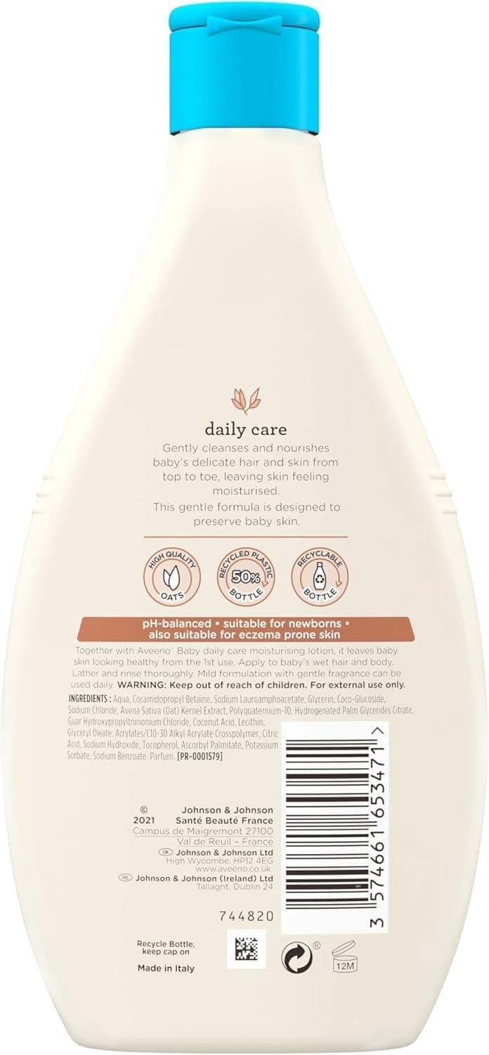 Aveeno Baby Daily Care Hair and Body Wash, 400 ml, Tear-Free with Colloidal Oatmeal — view 2