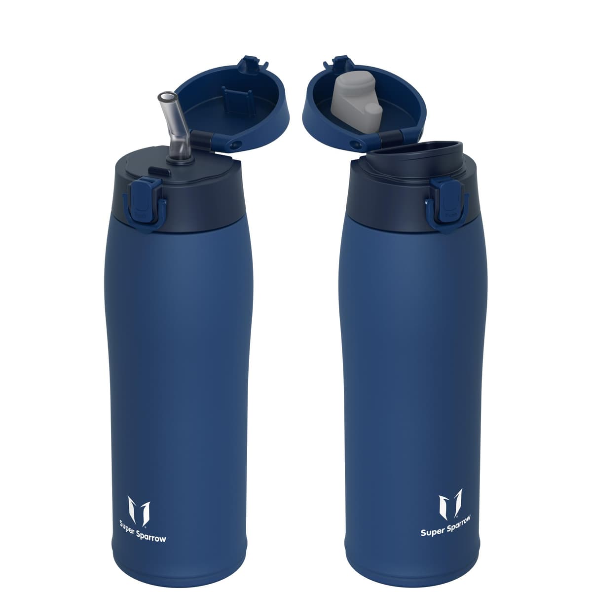 Super Sparrow Insulated Water Bottle - Travel Mug - 500ml, 750ml，950ml - Stainless Steel Water Bottles - BPA Free - Leakproof Metal Bottles - Includes 2 Lids, Straw Lid & Spout Lid — view 55