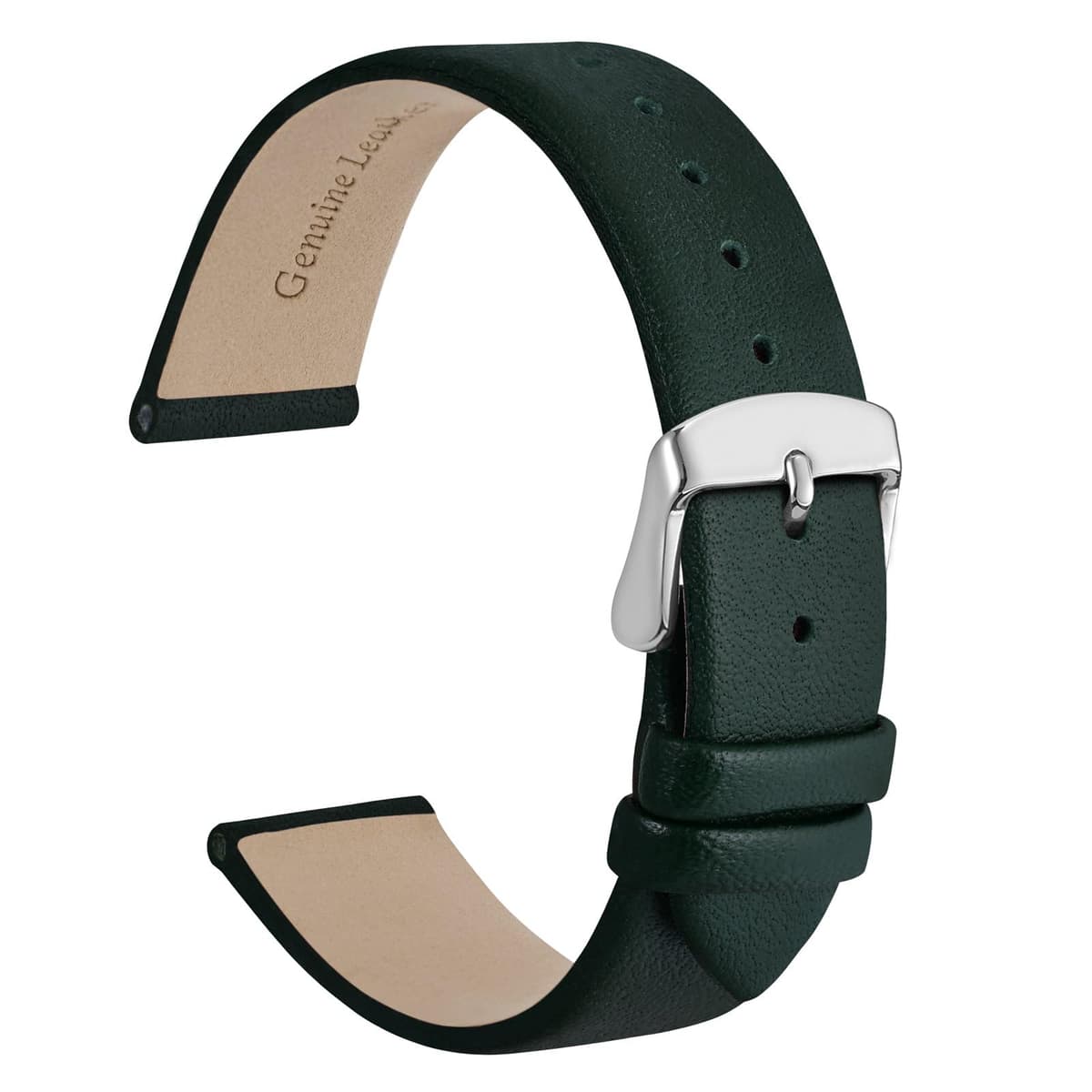 WOCCI Elegant Watch Straps, Genuine Leather Replacement Bands, Stainless Steel Buckle, 8mm 10mm 13mm 12mm 14mm 16mm 18mm 20mm 22mm — view 34