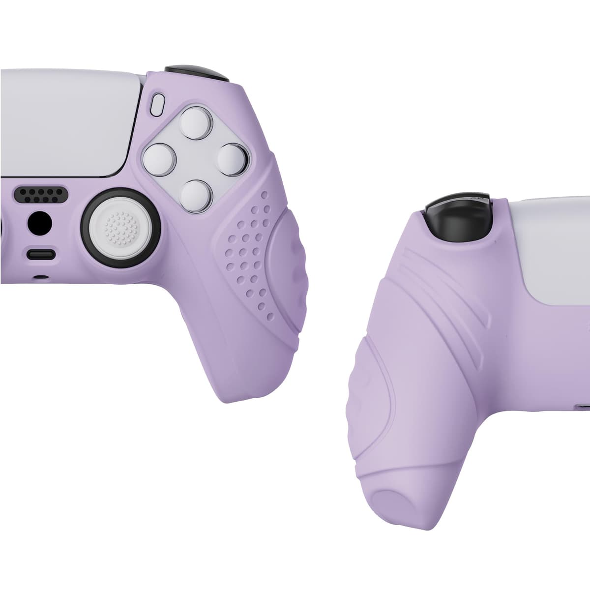 eXtremeRate PlayVital Funda de Silicona para ps5 - Carcasa Protectora Suave y Antideslizante con 2 Tapas de Joystick, Compatible con DualSense, Accesorio para ps5 (Edición Guardian-Malva Violeta) — view 4