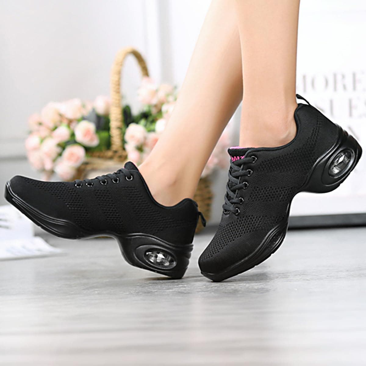 Hixingo Zapatillas de Deporte Jazz para Mujeres, Zapatos de Baile Antideslizantes Baile Sneaker Ligeros y Transpirables para Fitness y Entrenamiento de Danza — view 2