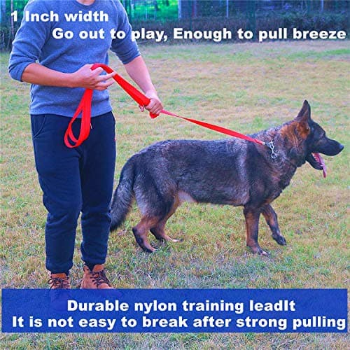 Siumouhoi Strong Durable Nylon Dog Training Leash, 1 Inch Wide Traction Rope, 6 ft Long, for Small and Medium Dog (Black, 6 Feet) — view 4