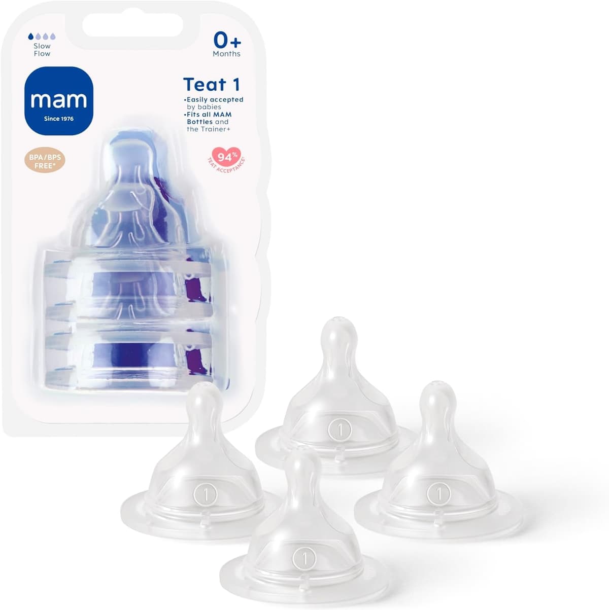 MAM Teats Size 3 | 4 Pack | Fast Flow | Suitable from 4+ Months | Fits All MAM Bottles | Made from SkinSoft Silicone | Baby Accessories — view 10