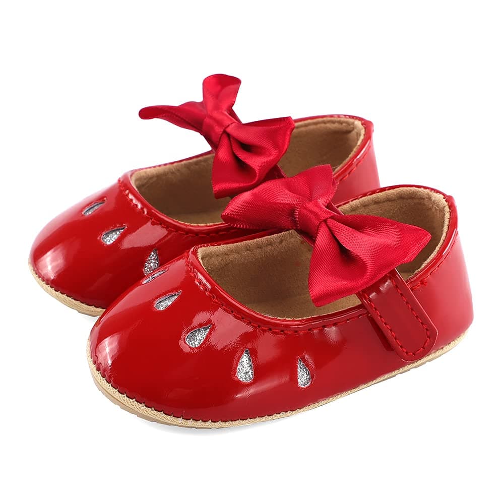 LACOFIA Baby Girls Anti-Slip First Walking Shoes Infant Bowknot Mary Jane Princess Party Shoes Prewalkers — view 22