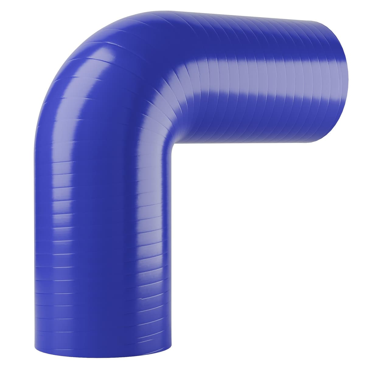 90 degree Silicone Turbo and Coolant Reinforced Hose Elbow ID: 63mm - Blue — view 4