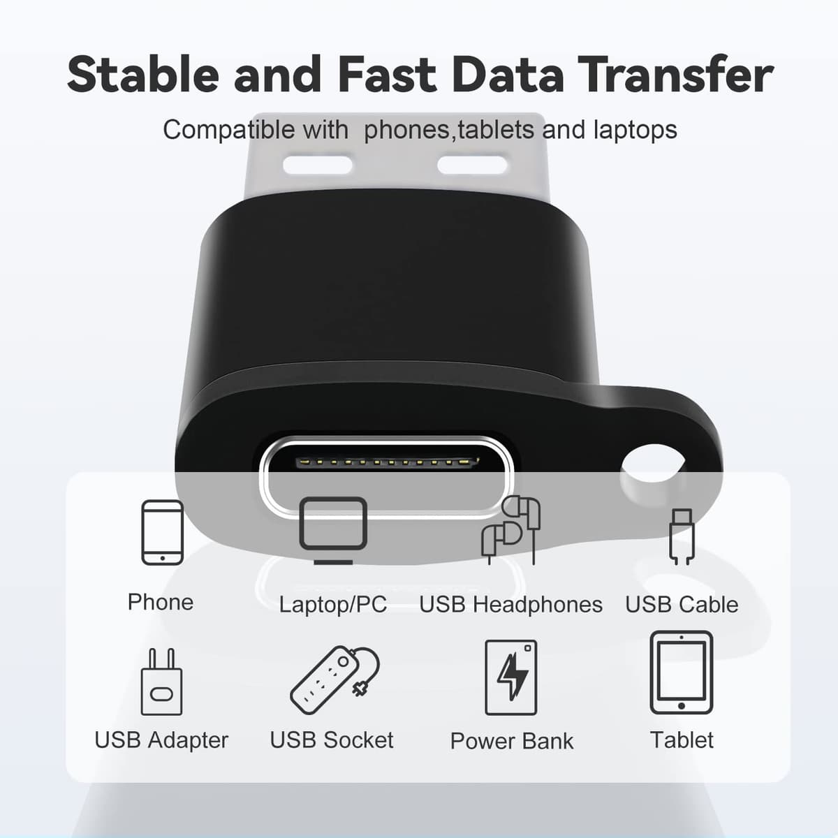 Adaptador USB C a USB 3.0, Adaptador USB C Hembra a USB Macho, Adaptador USB C a Micro USB, Adaptador Micro USB (Hembra) a USB C (Macho) con Cordón (4 Pack) para MacBook Pro, Samsung, PC — view 4