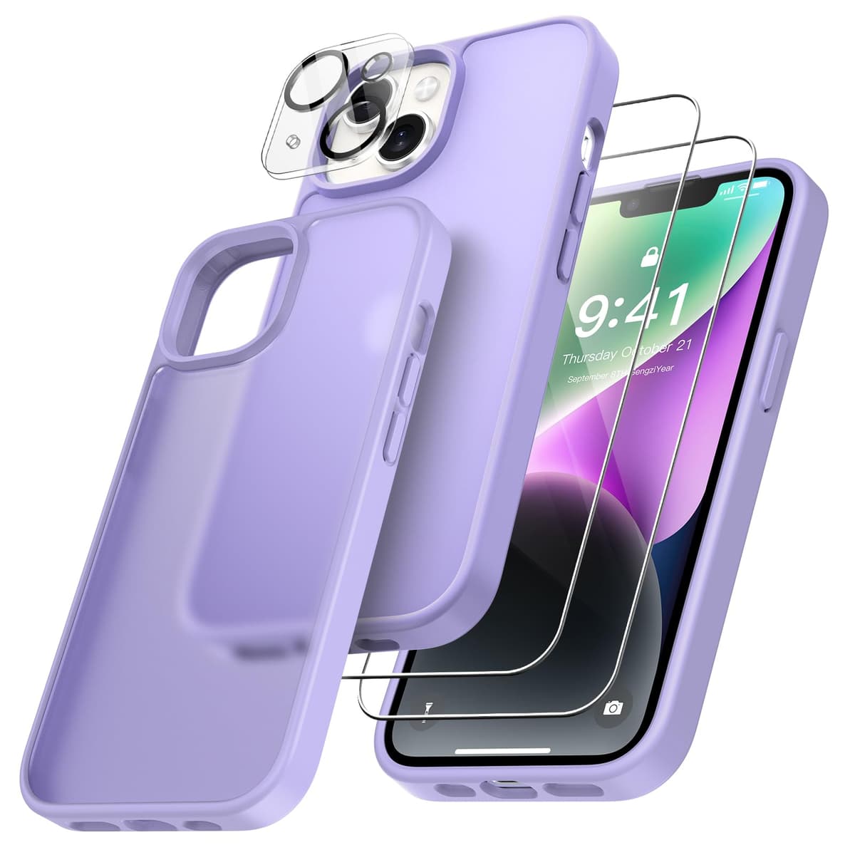 FLLAO 4 en 1 Funda para iPhone 15 con 2 Protector Pantalla y 1 Protector Lente Cámara, [Almohadilla de Aire integrada] Antigolpes Antiarañazos Carcasa 6,1 Pulgadas, Transparente — view 20